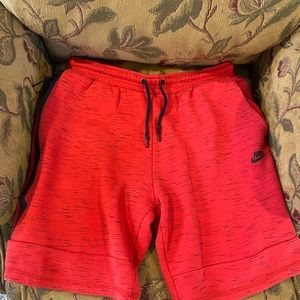 Red Nike sweatshorts
